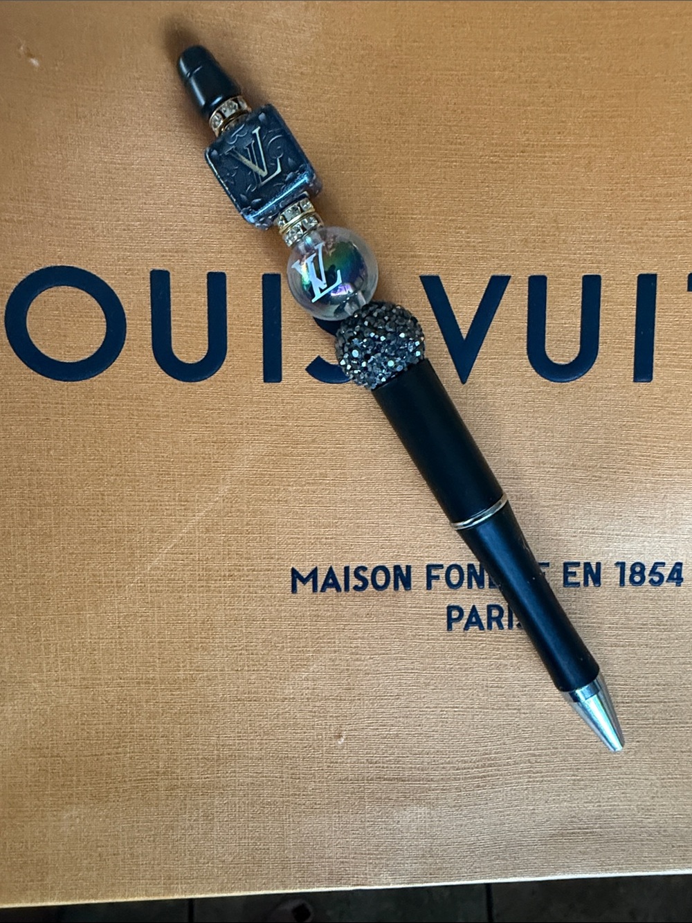 Handmade Black Beaded Pen